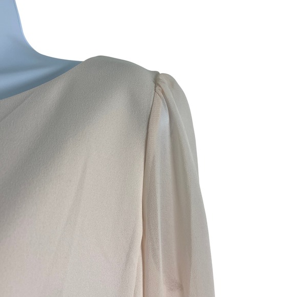 Karl Lagerfeld Paris Scuba Sheath Chiffon Dress Pearl Cuffs Boat Neck 14 - Picture 5 of 10